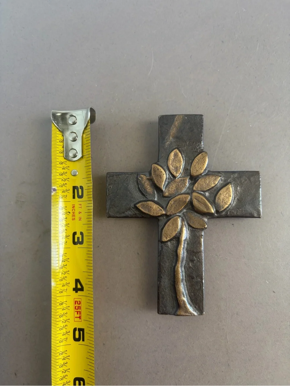 Only by Grace Bronze-Tone Leaf Cross Wall Decor